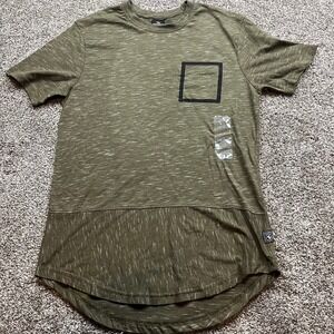 Southpole T Shirt Mens Medium Olive Green‎ Heathered Crew Neck Pocket Detail